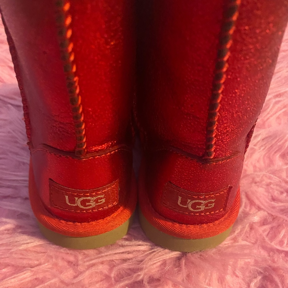Girls red used Ugg boots size 10